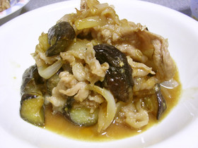 豚肉×玉ねぎ×ナスの味噌炒め