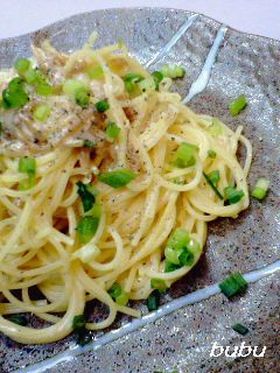 なめ茸入りレモンクリームパスタ