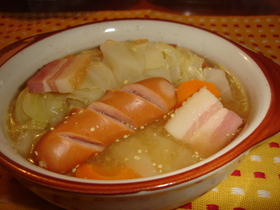 ポッカレモンとマスタードのさっぱりスープ