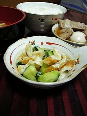 超簡単！キュウリと竹輪の梅味噌あえ