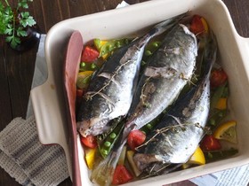 のっけて焼くだけ！鯵のオーブン焼き