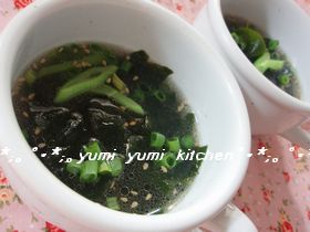 塩豚茹でたら☆わかめスープ