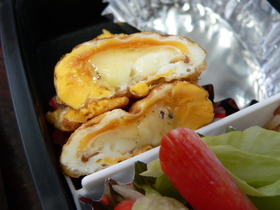 目玉焼き、チーズはさみ