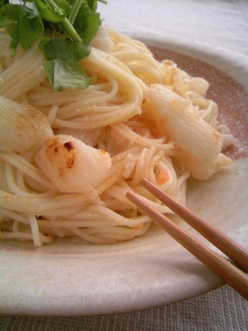 長芋めんたい☆そうめんチャンプルー