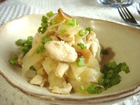 大根のぺペロンチーノ