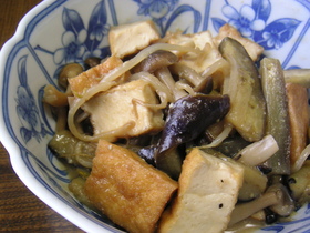 なすと厚揚げのしぎ焼きもどき