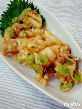 イカと枝豆の韓国風かき揚げ