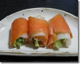 ロールサーモン:きゅうり