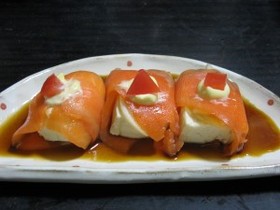 ロールサーモン：豆腐