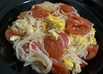 トマトと卵とそうめんのチャンプルー
