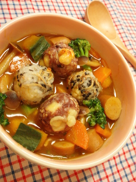ライスボールをトッピング簡単スープカレー
