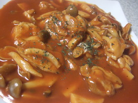 チキンのケチャップ煮☆パスタを添えて～