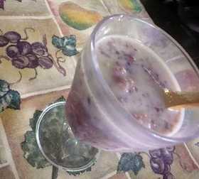 黒米と玄米仕込み、麹甘酒豆乳割(冷!)
