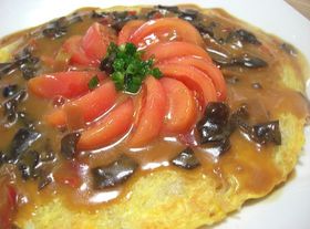 麻婆春雨で♪簡単！中華風オムレツ