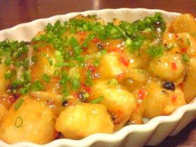 揚げ豆腐のスィートチリマヨ風味