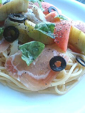 生ハムの冷製パスタ