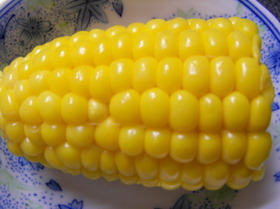 しわの寄らない茹でとうもろこし