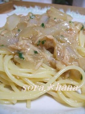 簡単ツナパスタ　にんにく醤油風味