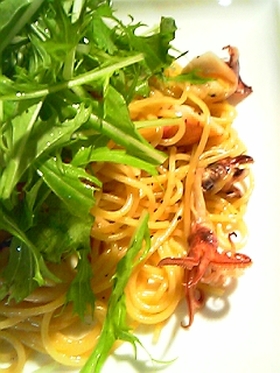 やりいかと水菜のパスタ