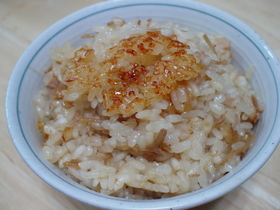 なめたけとツナで炊き込みご飯