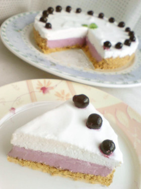 カシス☆ヨーグルトレアチーズケーキ