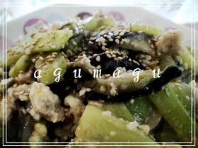 **きゅうりとナスで♪ゴマ味噌炒め**