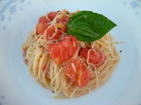 ひんやり美味しい☆トマトの冷製パスタ
