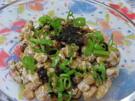 納豆に大葉にんにく醤油～ο～ο～ο