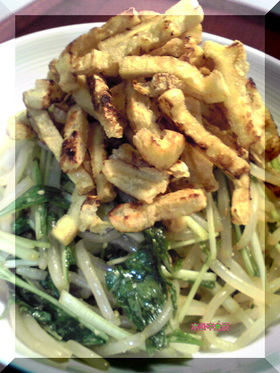 油揚げ&水菜&もやしのゴマポンサラダ