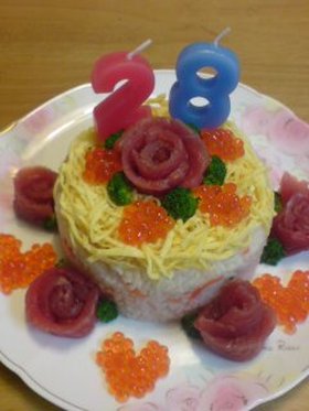 お寿司のケーキ♪~誕生日用~