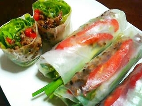 豚ひき肉の生春巻き