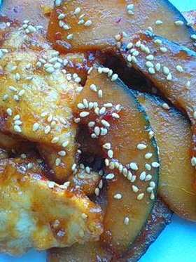 鶏肉とかぼちゃの甘辛炒め