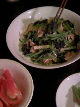 小松菜と油揚げ炒め