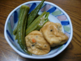 オクラとがんもの煮物