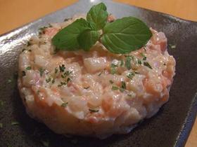 サーモンとホタテのタルタル わさび風味♪