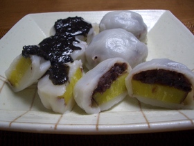 米粉で作ったいきなり団子　モチモチです