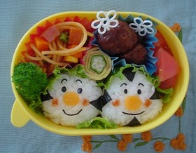 キャラ弁☆おむすびまん＆こむすびまん