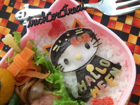 ハロウィン　キティちゃんキャラ弁