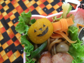 ハロウィン　おばけかぼちゃキャラ弁