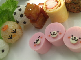ソーセージでさくらゴマ キャラ弁のおかず
