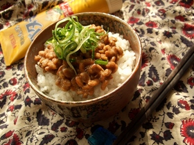 バター醤油ご飯に納豆~