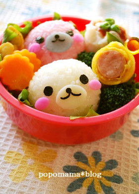 まめゴマ１口おにぎり　キャラ弁