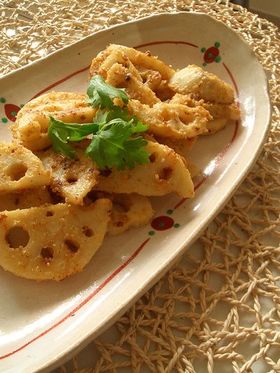 れんこんの味噌ごまチーズ炒め♪