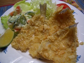 白身魚（きす）のクラッカー揚げ