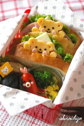 くまちゃんのポケットサンド（キャラ弁）