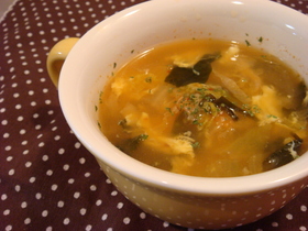 5分で*キムたま♥わかめのスープ