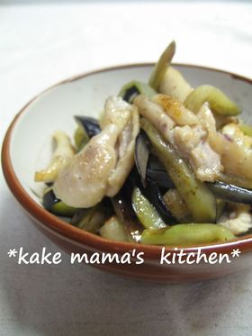 なす♡♥鶏皮炒め