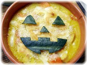 簡単ハロウィン✧残りシチューで黄金ドリア
