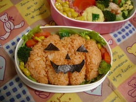 ☆ハロウィン・かぼちゃ弁当☆（キャラ弁）
