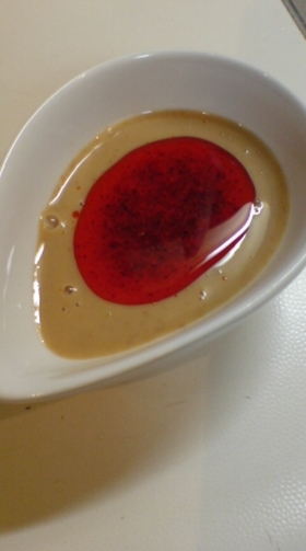 しゃぶしゃぶのごまだれにラー油！